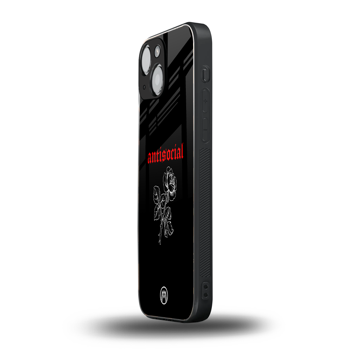 anti social black back phone cover | glass case for iphone 13 mini