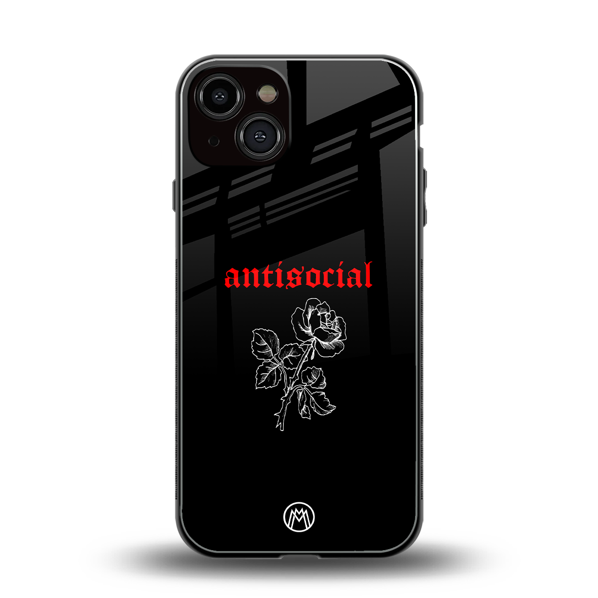 anti social black back phone cover | glass case for iphone 13