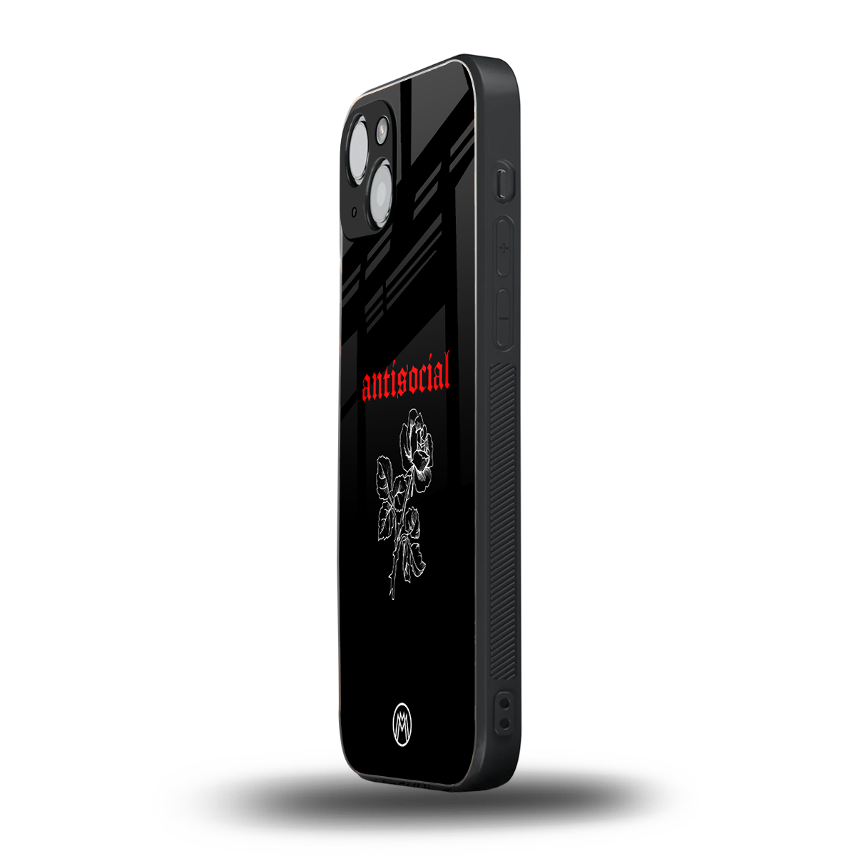 anti social black back phone cover | glass case for iphone 15 plus