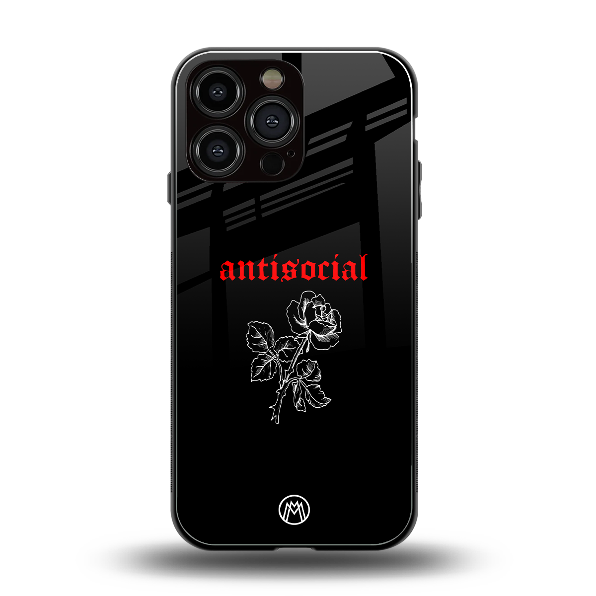 anti social black back phone cover | glass case for iphone 14 pro max