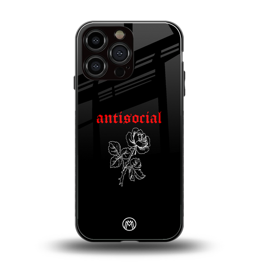 anti social black back phone cover | glass case for iphone 14 pro max