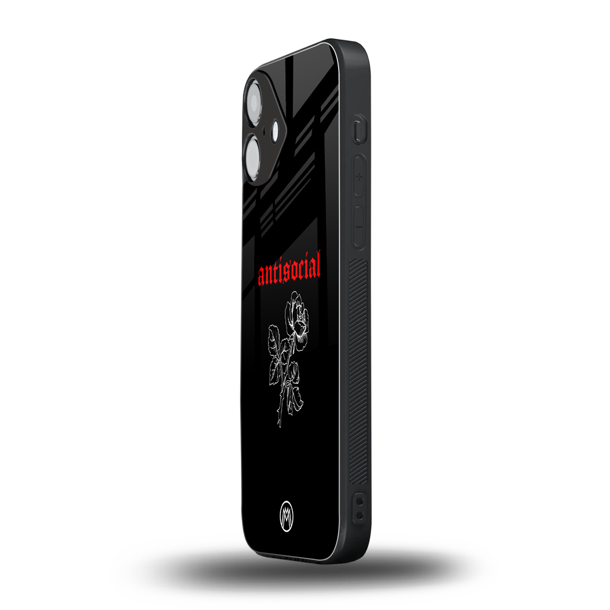 anti social black back phone cover | glass case for iphone 16 plus