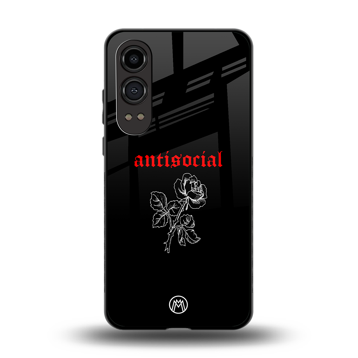 anti social black back phone cover | glass case for oneplus nord ce 4 lite