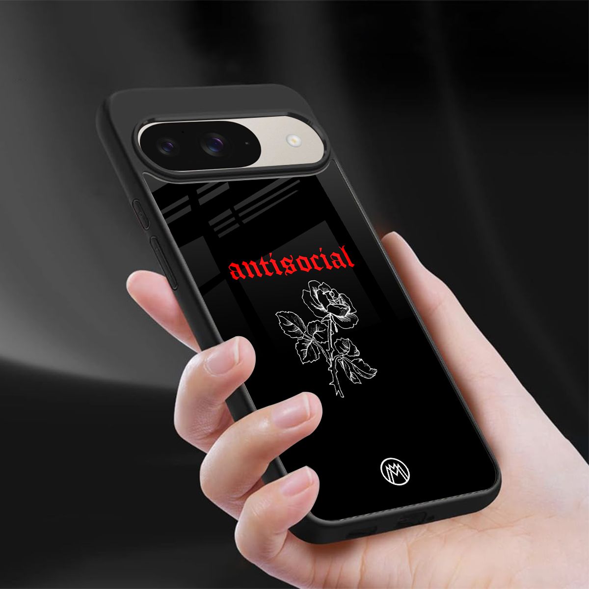 anti social black back phone cover | glass case for google pixel 9