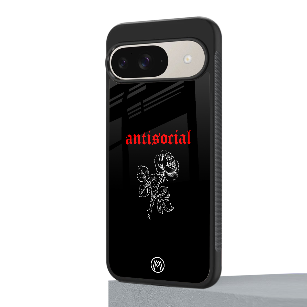anti social black back phone cover | glass case for google pixel 9