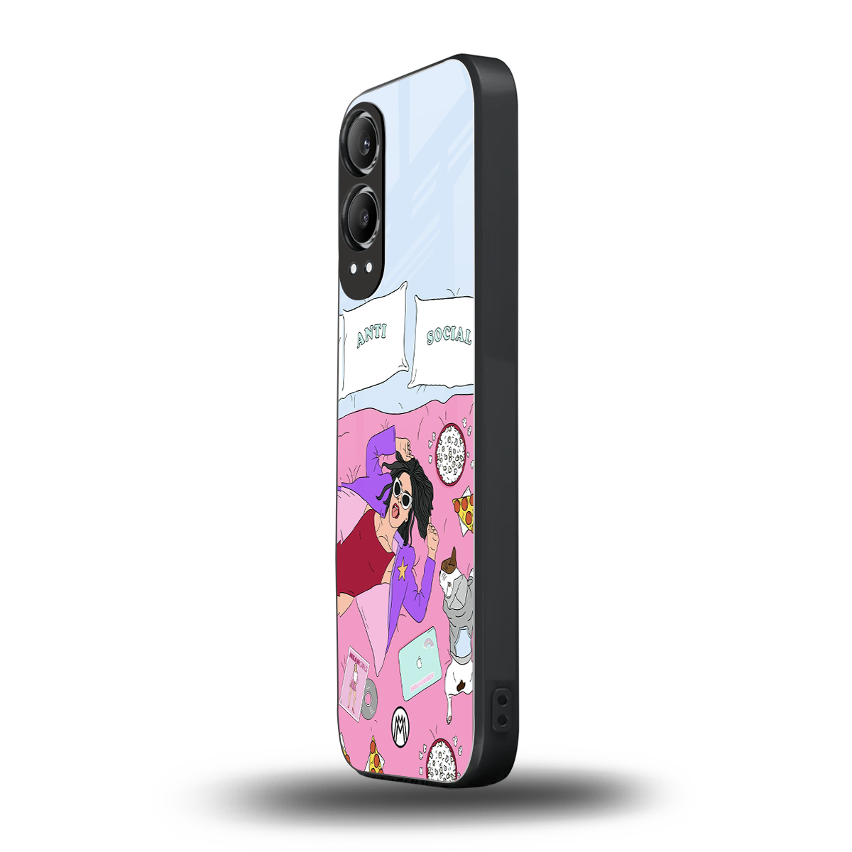 anti social chick girl back phone cover | glass case for oneplus nord ce 4 lite