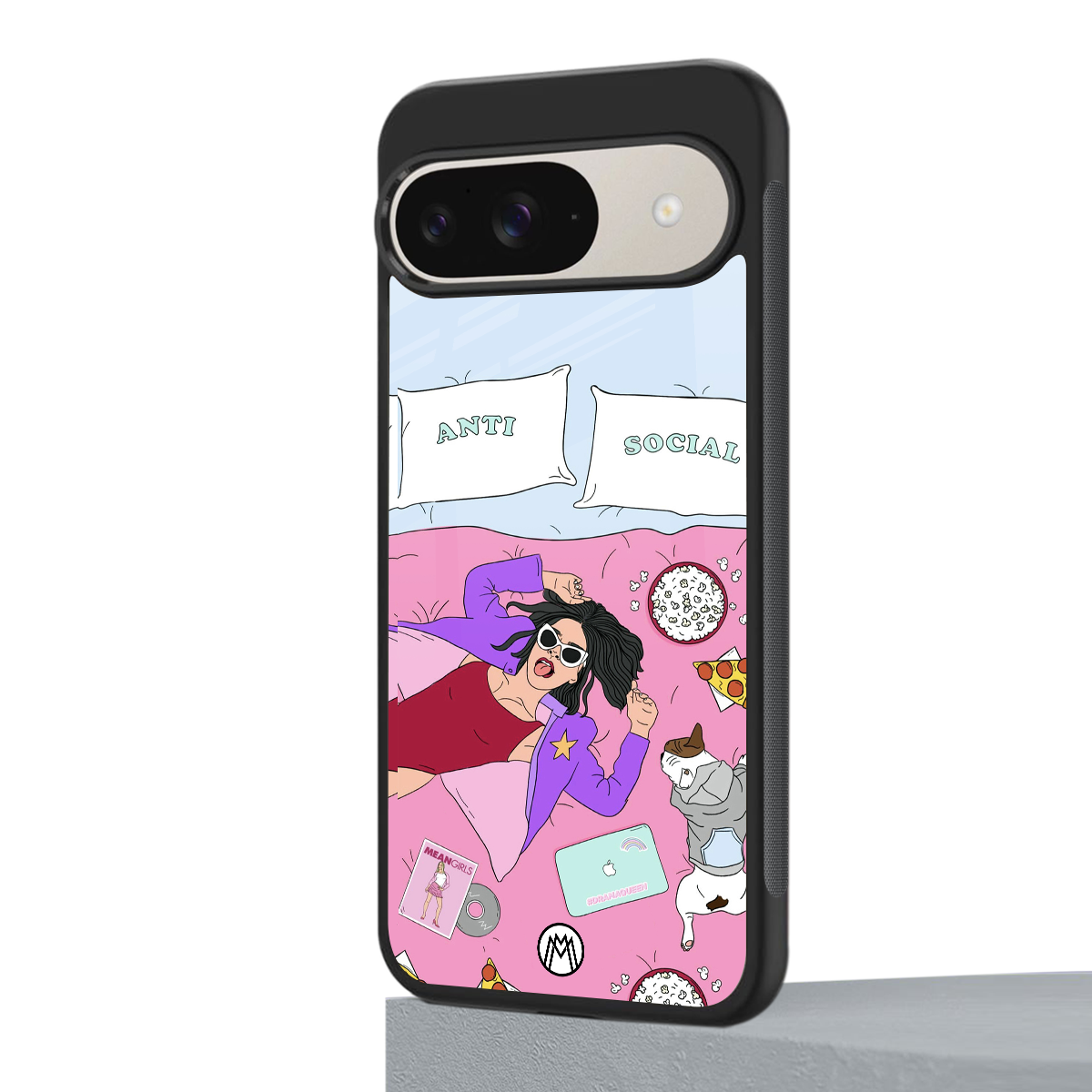 anti social chick girl back phone cover | glass case for google pixel 9