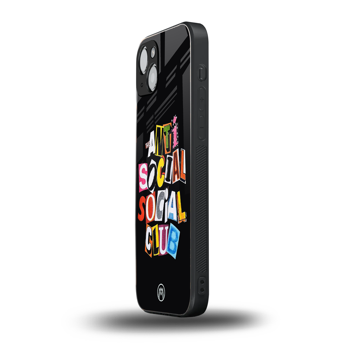 anti social club back phone cover | glass case for iphone 15 plus