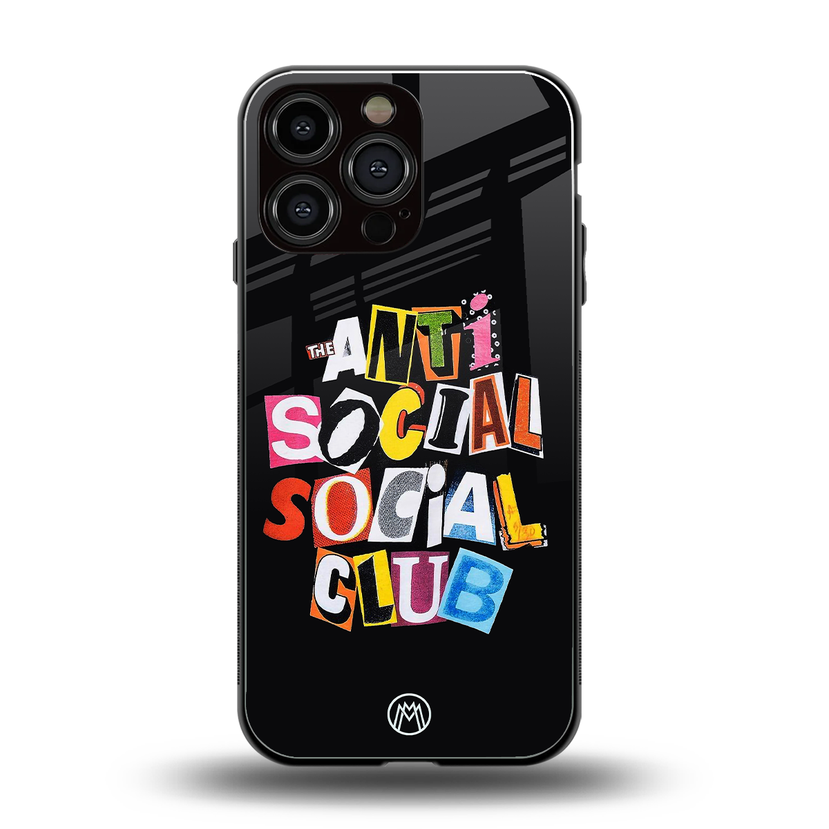 anti social club back phone cover | glass case for iphone 14 pro max