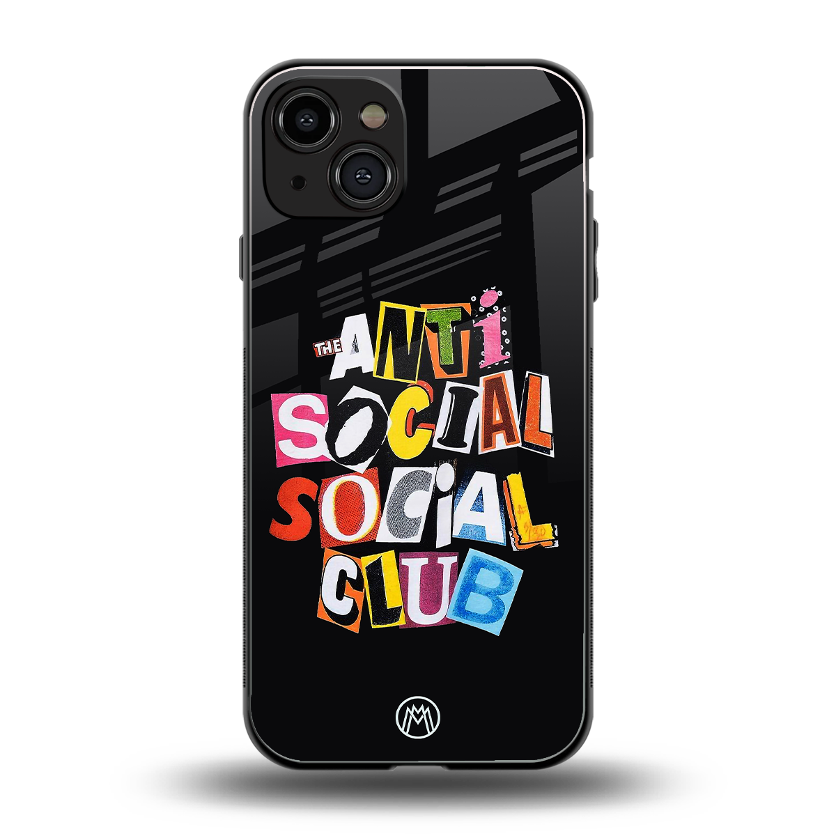 anti social club back phone cover | glass case for iphone 15