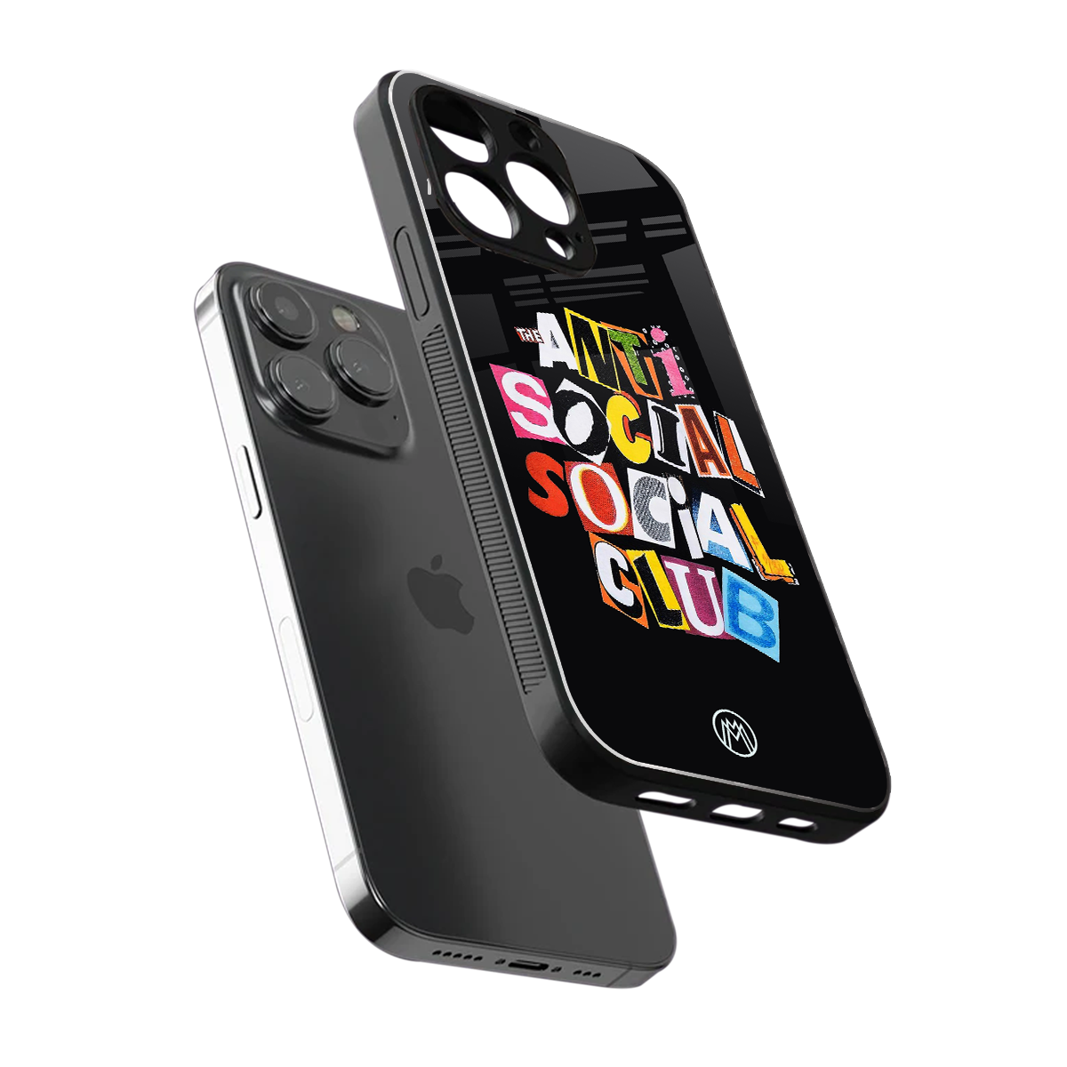 anti social club back phone cover | glass case for iphone 14 pro