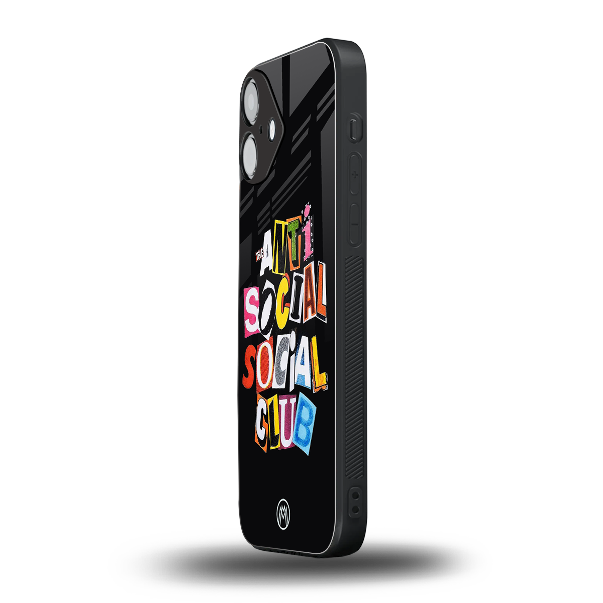anti social club back phone cover | glass case for iphone 16 plus