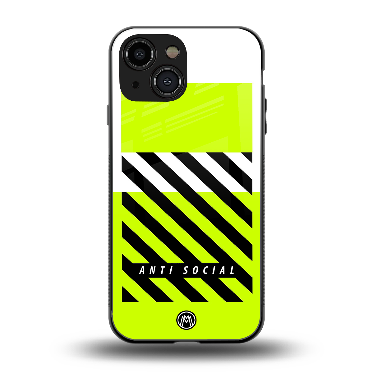 anti social back phone cover | glass case for iphone 13 mini