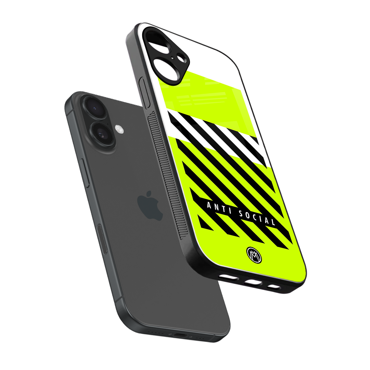 anti social back phone cover | glass case for iphone 16 plus