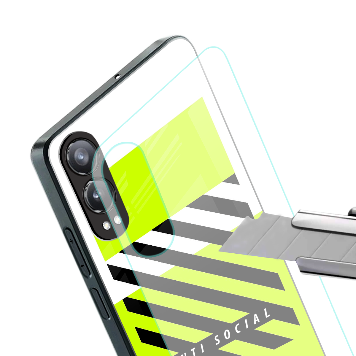anti social back phone cover | glass case for oneplus nord ce 4 lite