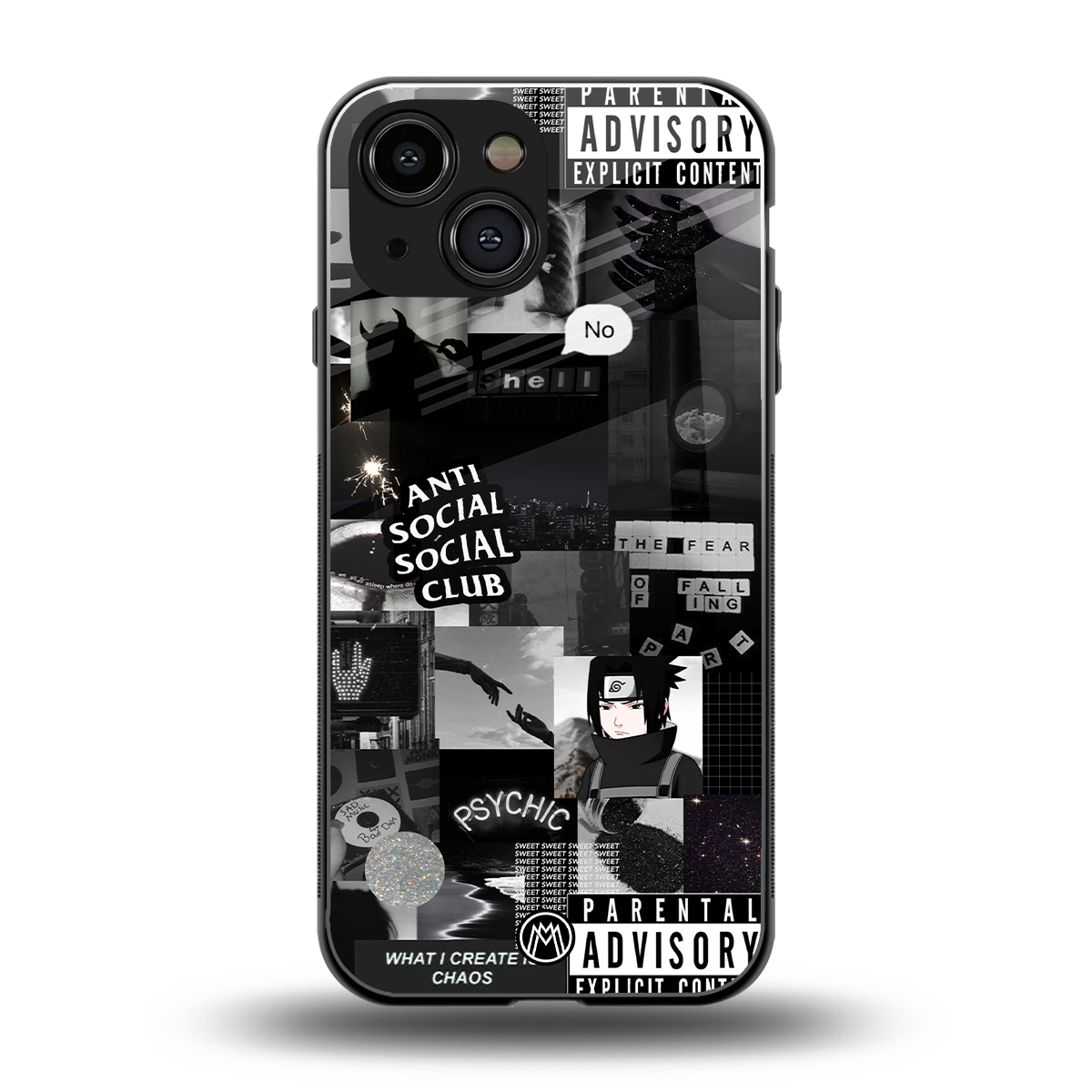 anti social social club dark edition back phone cover | glass case for iphone 13 mini