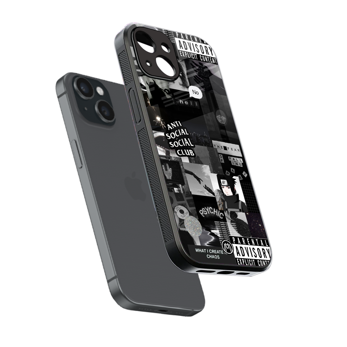 anti social social club dark edition back phone cover | glass case for iphone 13 mini