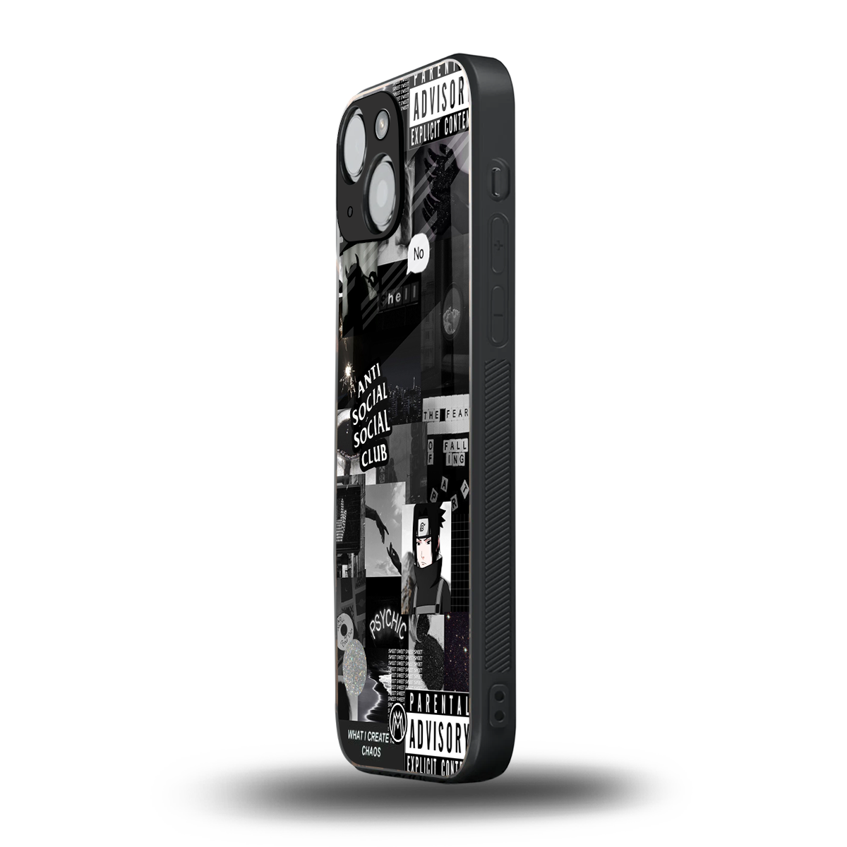 anti social social club dark edition back phone cover | glass case for iphone 13 mini