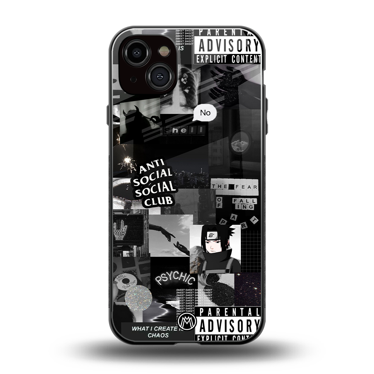 anti social social club dark edition back phone cover | glass case for iphone 15 plus
