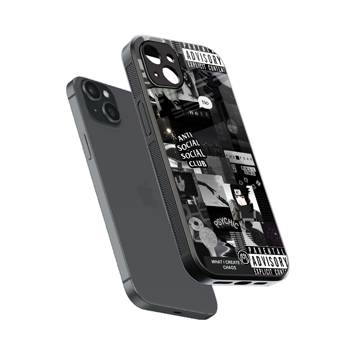 anti social social club dark edition back phone cover | glass case for iphone 15 plus