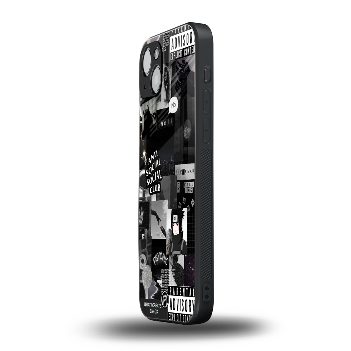 anti social social club dark edition back phone cover | glass case for iphone 15 plus