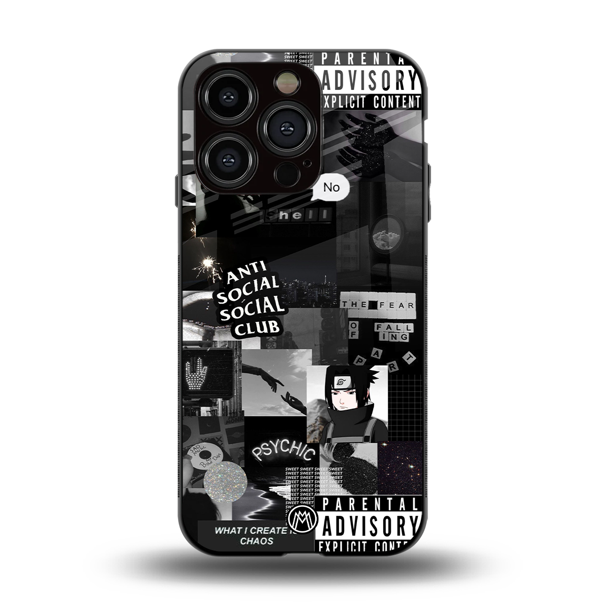 anti social social club dark edition back phone cover | glass case for iphone 14 pro