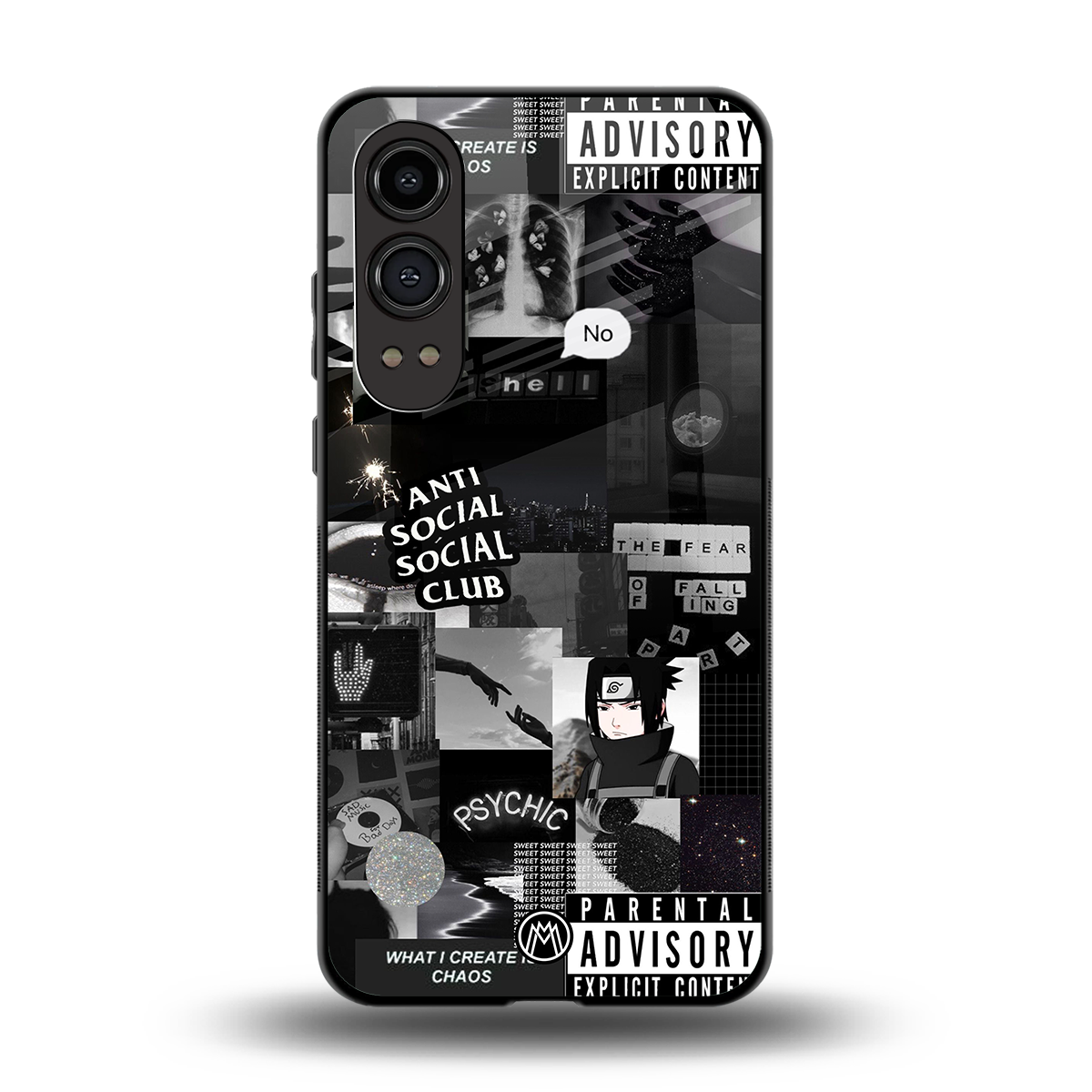 anti social social club dark edition back phone cover | glass case for oneplus nord ce 4 lite