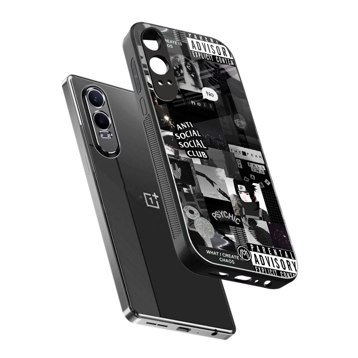 anti social social club dark edition back phone cover | glass case for oneplus nord ce 4 lite