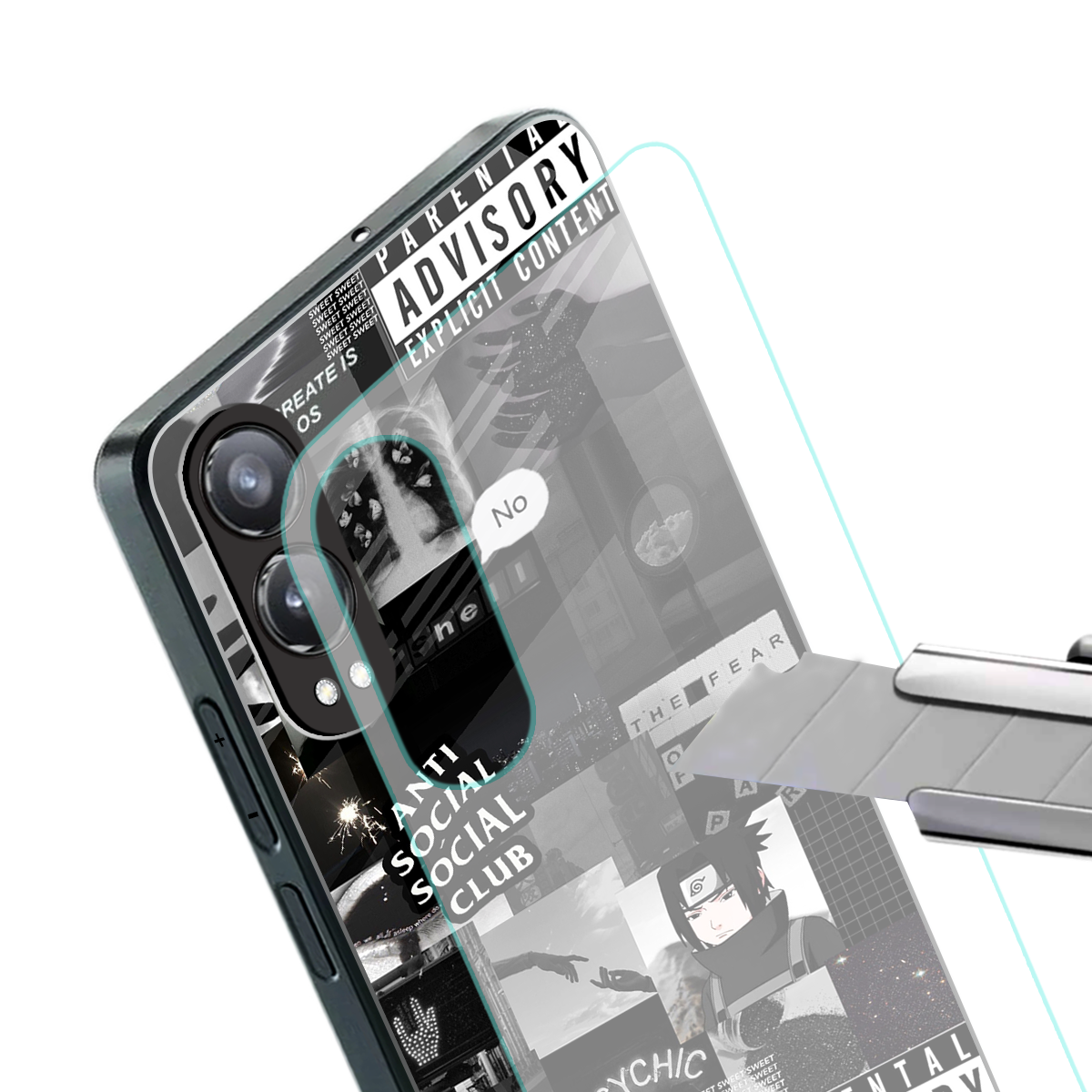 anti social social club dark edition back phone cover | glass case for oneplus nord ce 4 lite