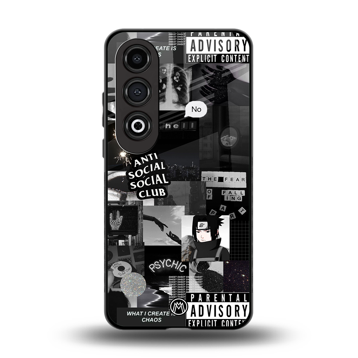 anti social social club dark edition back phone cover | glass case for oneplus nord ce 4