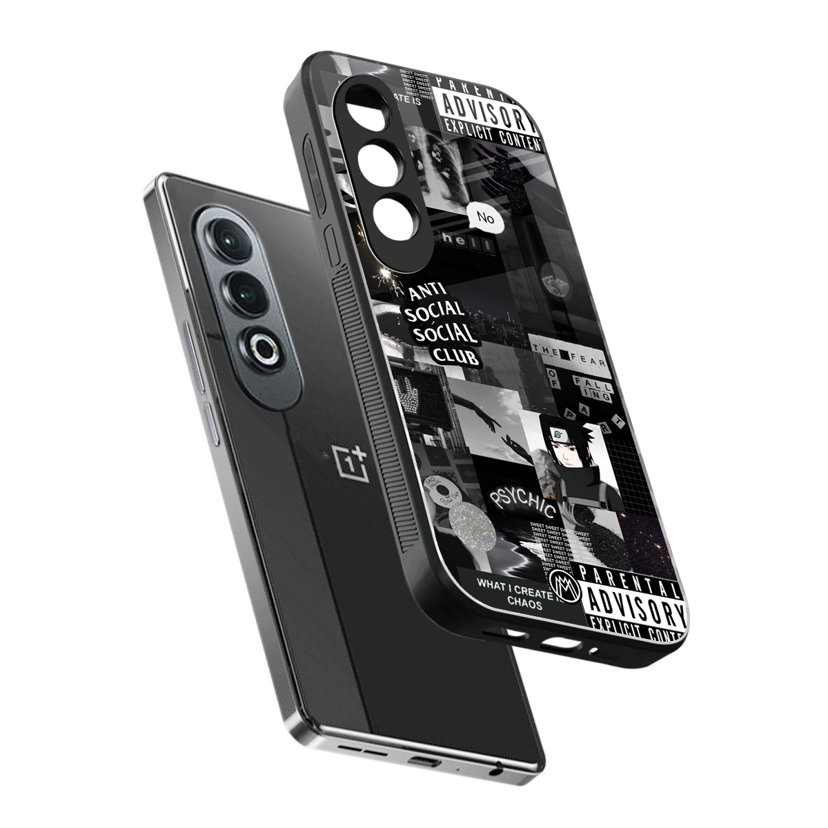 anti social social club dark edition back phone cover | glass case for oneplus nord ce 4