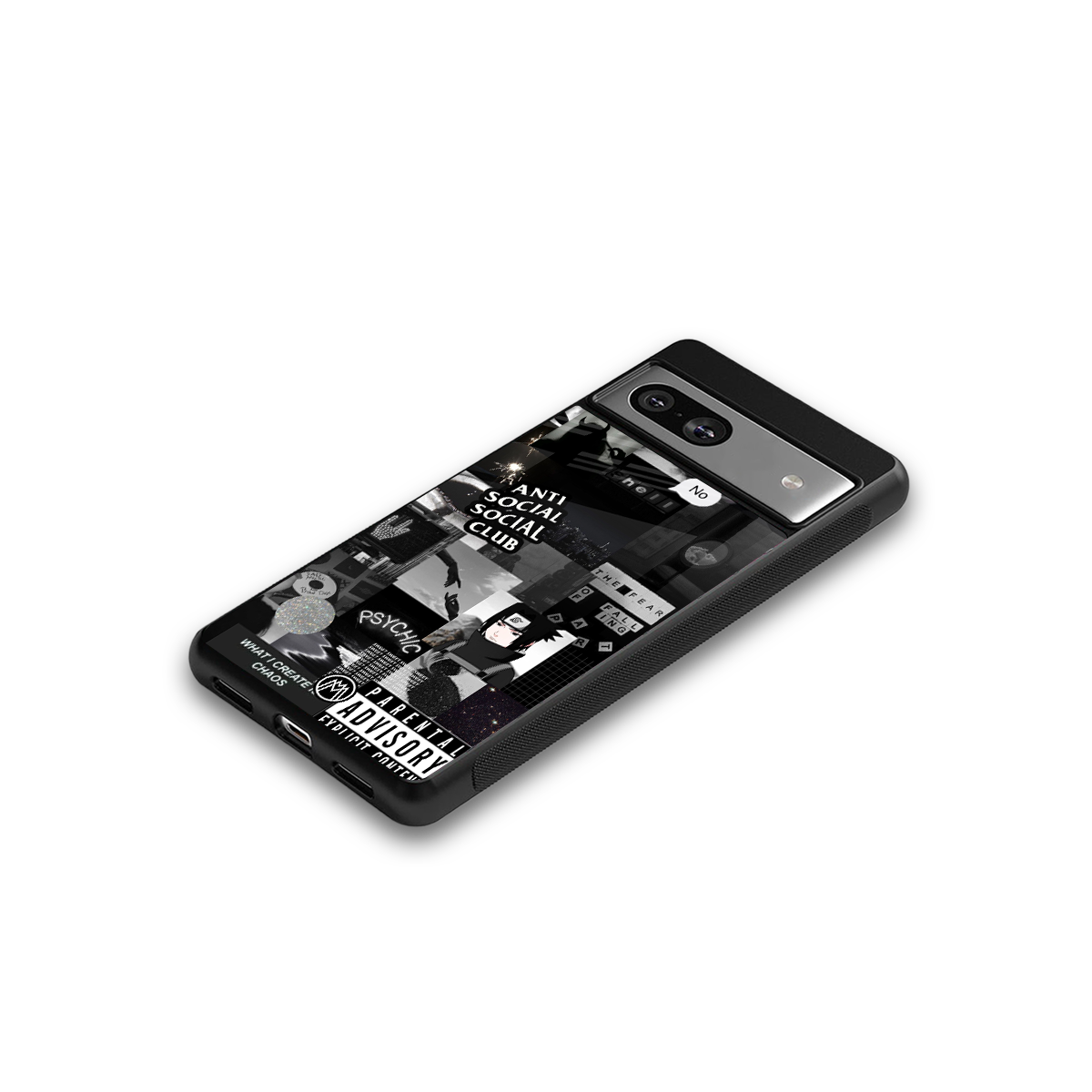 anti social social club dark edition back phone cover | glass case for Google Pixel 7