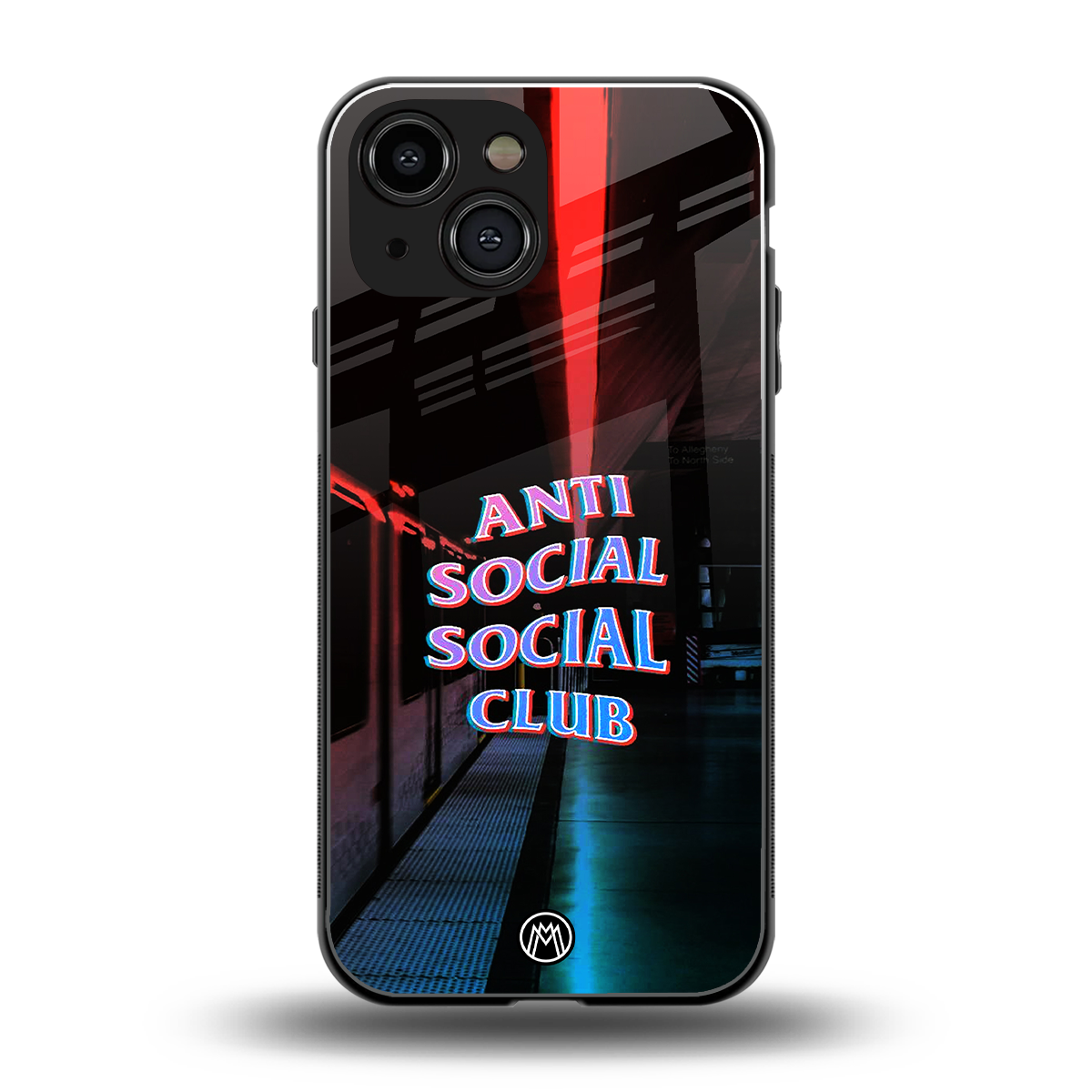 anti social social club back phone cover | glass case for iphone 13 mini