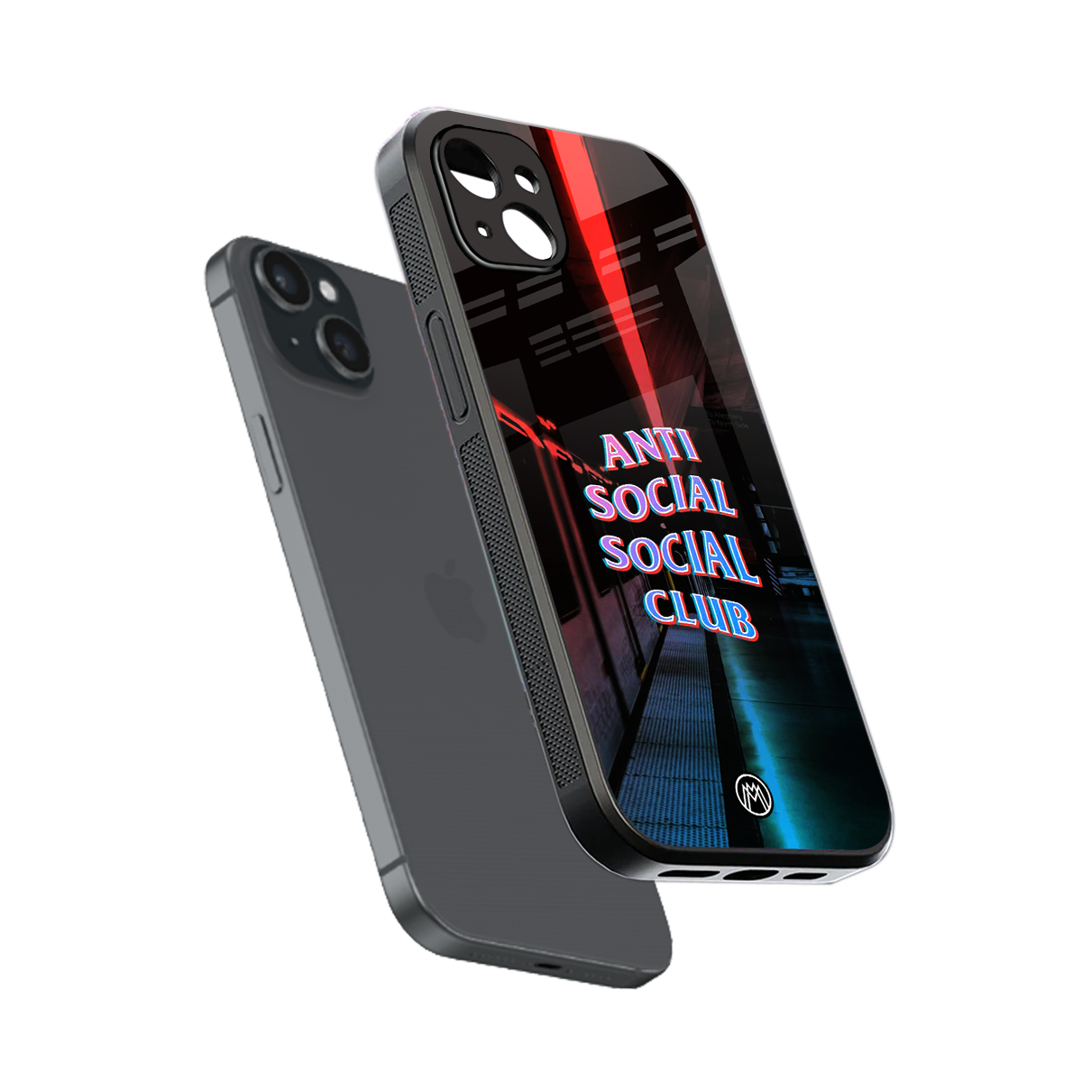 anti social social club back phone cover | glass case for iphone 15 plus