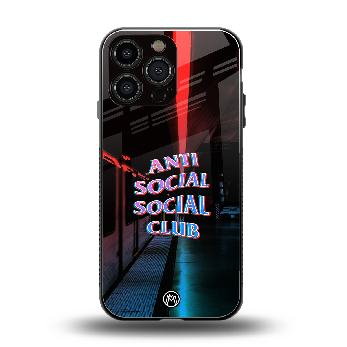 anti social social club back phone cover | glass case for iphone 14 pro max