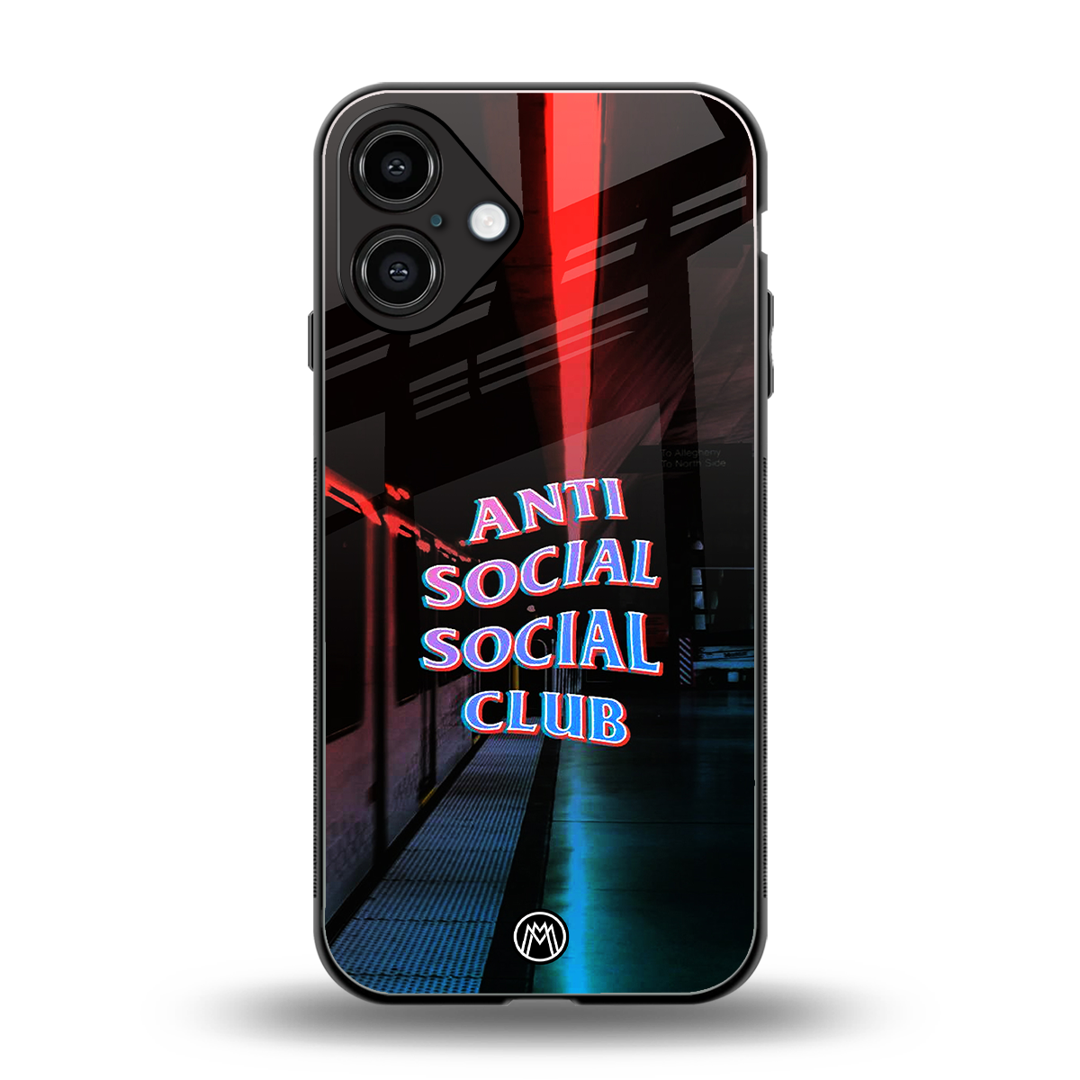 anti social social club back phone cover | glass case for iphone 16 plus