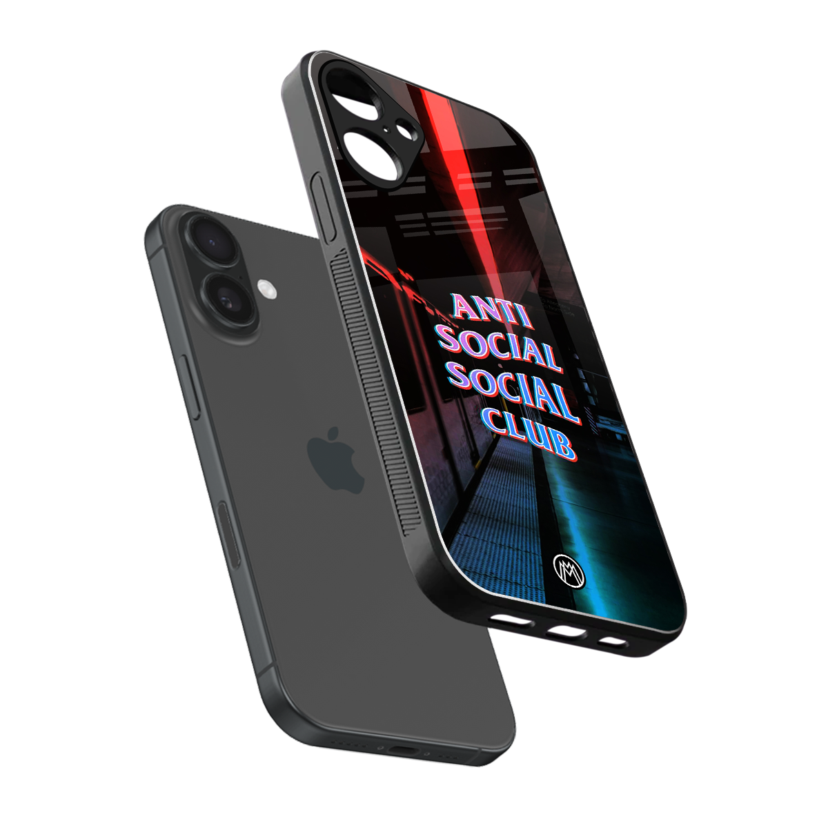 anti social social club back phone cover | glass case for iphone 16 plus