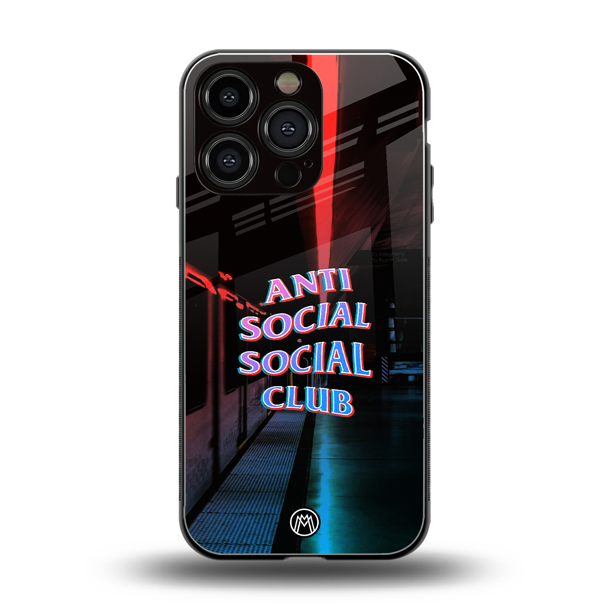 anti social social club back phone cover | glass case for iphone 16 pro