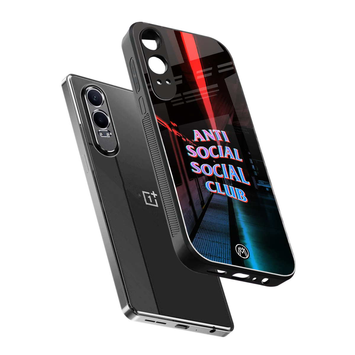 anti social social club back phone cover | glass case for oneplus nord ce 4 lite