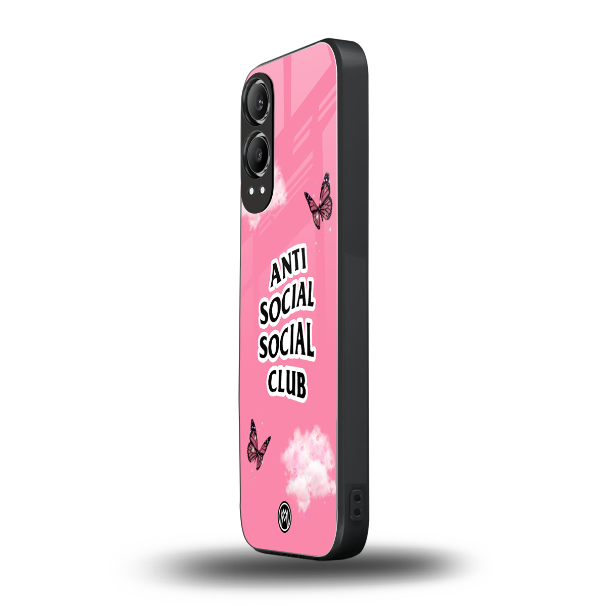 anti social social club pink edition back phone cover | glass case for oneplus nord ce 4 lite