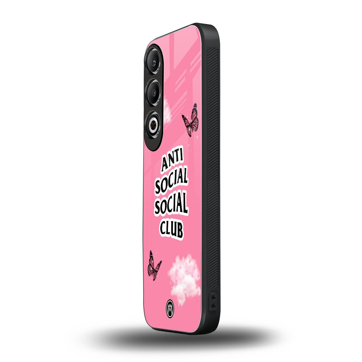 anti social social club pink edition back phone cover | glass case for oneplus nord ce 4
