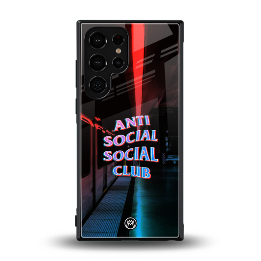 anti social social club back phone cover | glass case for samsung galaxy s24 ultra