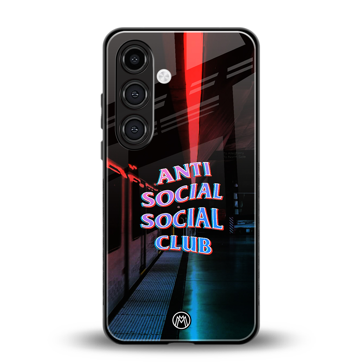 anti social social club back phone cover | glass case for samsung galaxy s23 plus
