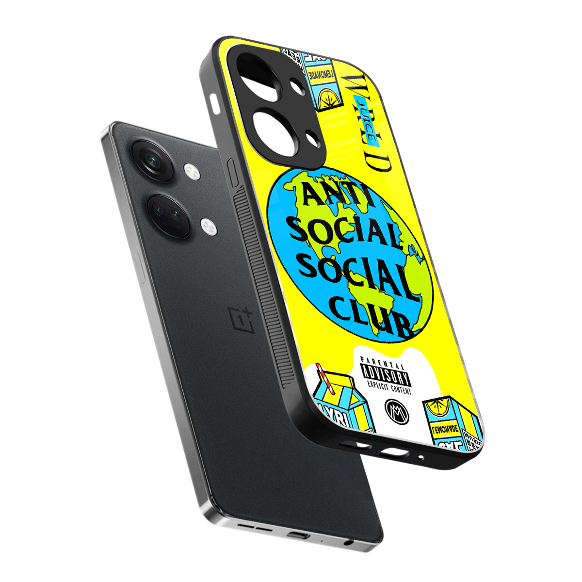 anti social social club x juice wrld back phone cover | glass case for oneplus nord 3