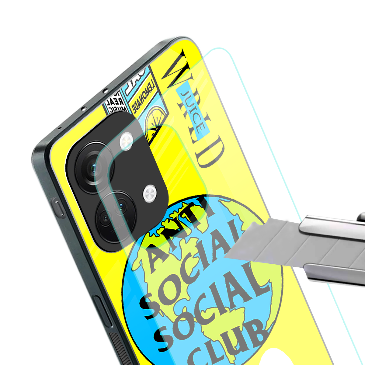 anti social social club x juice wrld back phone cover | glass case for oneplus nord 3