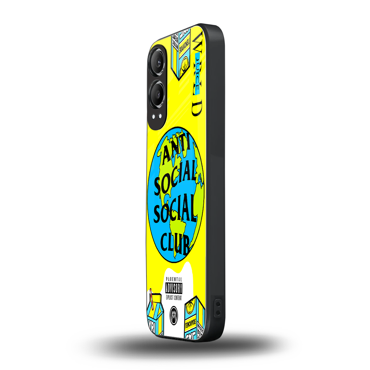 anti social social club x juice wrld back phone cover | glass case for oneplus nord ce 4 lite