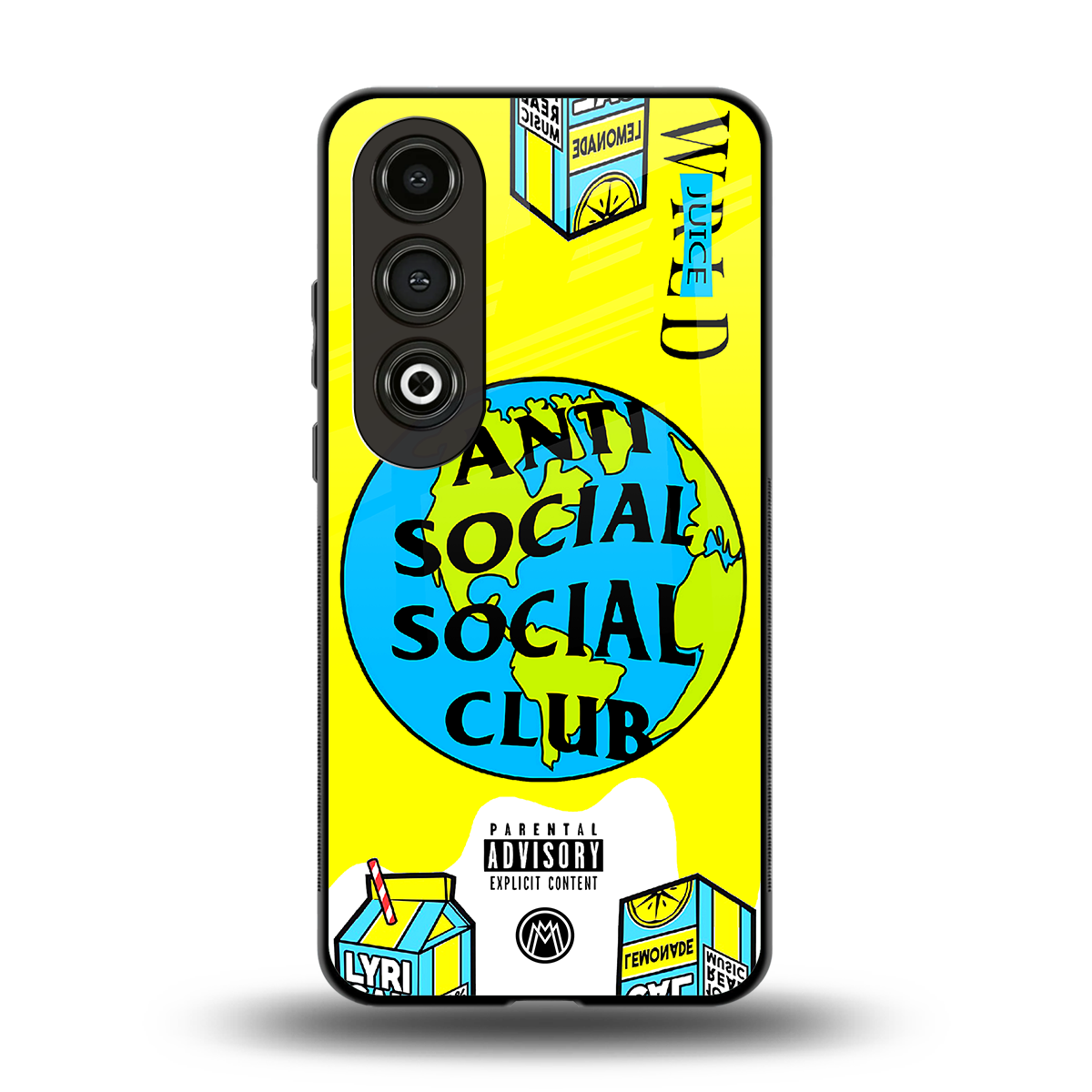 anti social social club x juice wrld back phone cover | glass case for oneplus nord ce 4