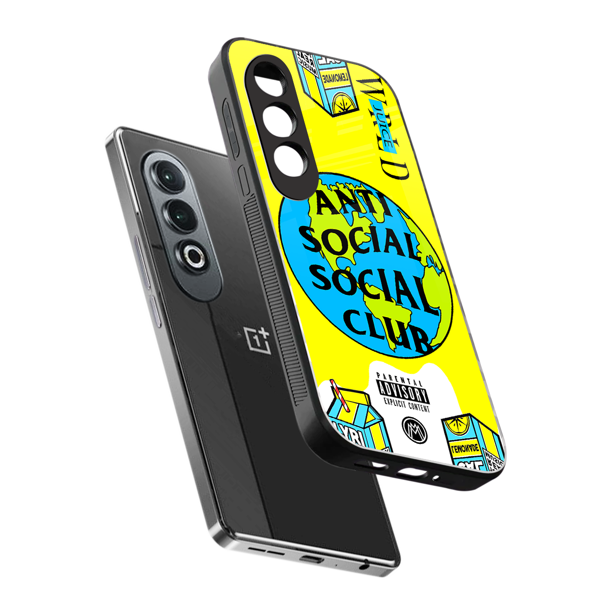 anti social social club x juice wrld back phone cover | glass case for oneplus nord ce 4