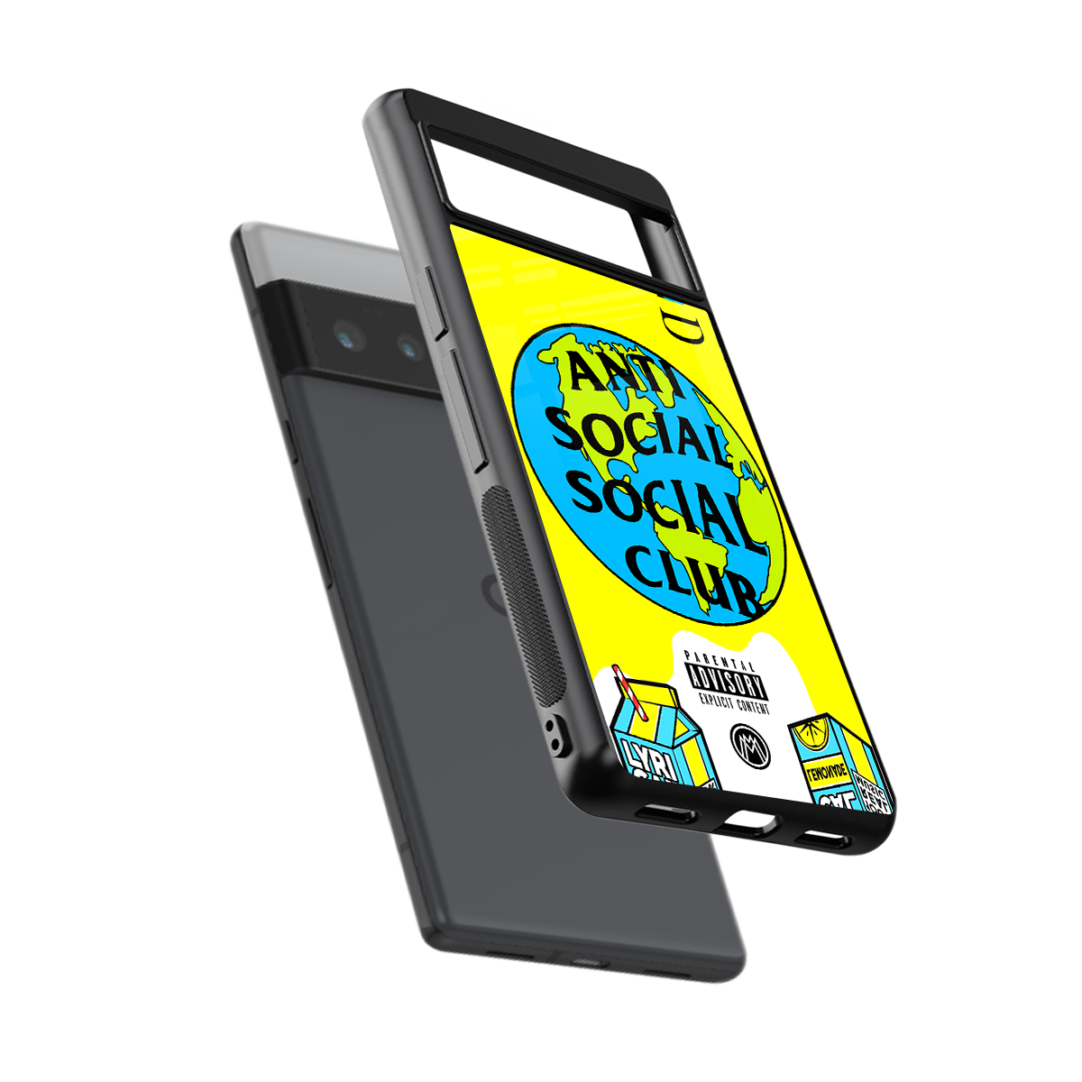 anti social social club x juice wrld back phone cover | glass case for google pixel 6 pro