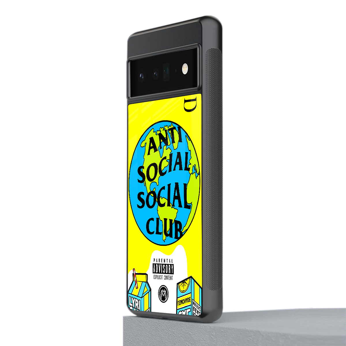 anti social social club x juice wrld back phone cover | glass case for google pixel 6 pro